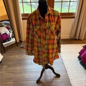 The North Face Red and Yellow Plaid Button Down Shirt